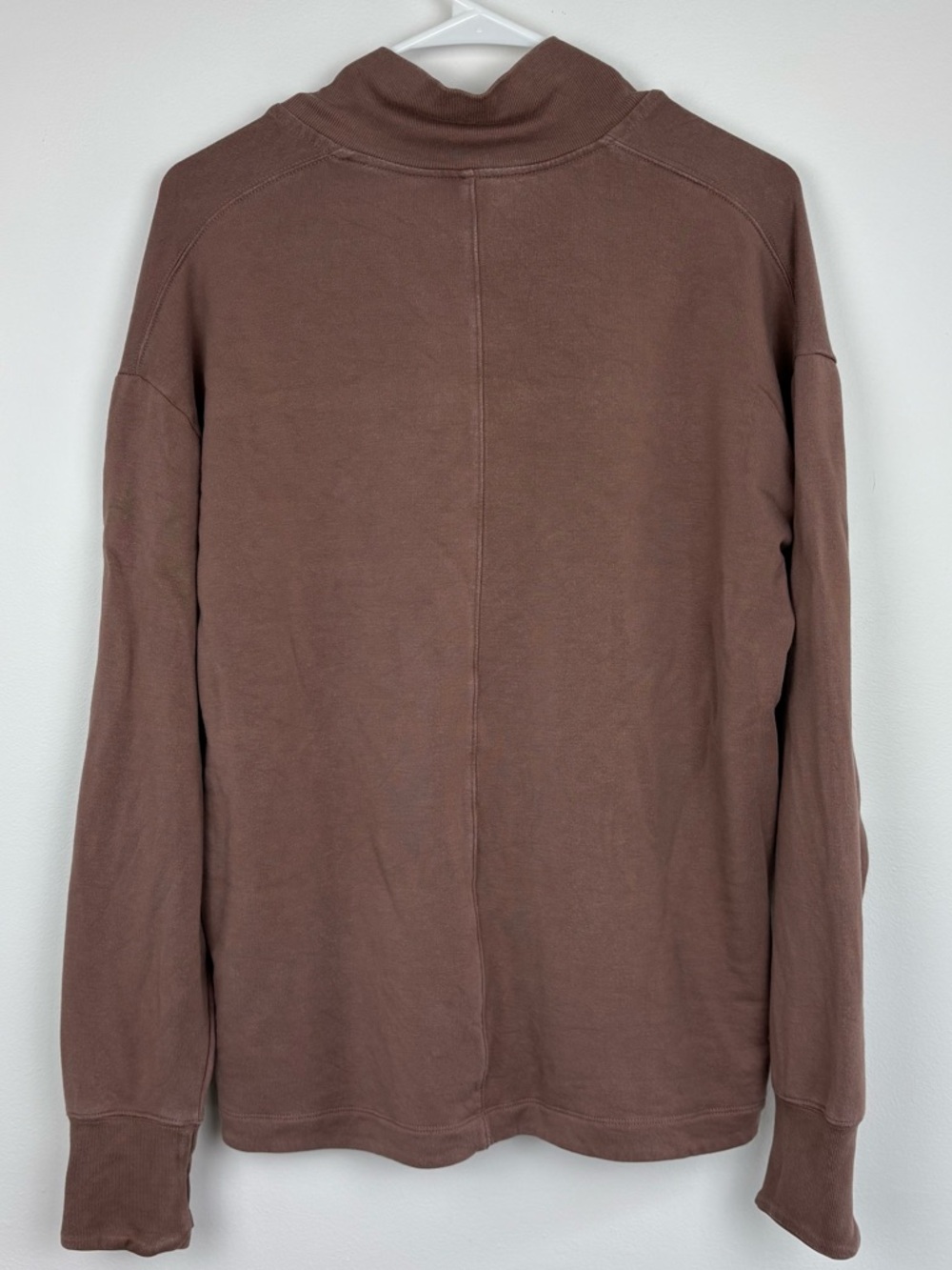 Athleta Clarity V-Neck Sweatshirt in Brown Size Small cozy loungewear - Picture 9 of 11